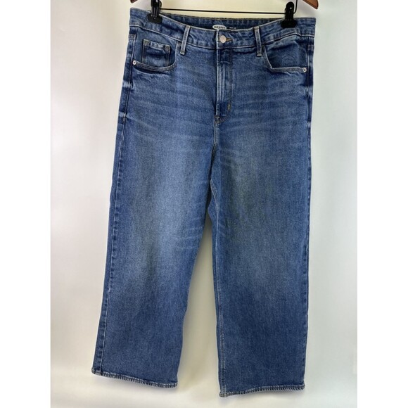 Old Navy Wide Leg Extra High Rise Jeans Denim Relaxed Zip Button 580116 Women 16 - Picture 1 of 14